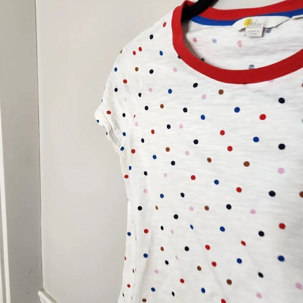 BODEN Cotton Polka Dot Crewneck Tee